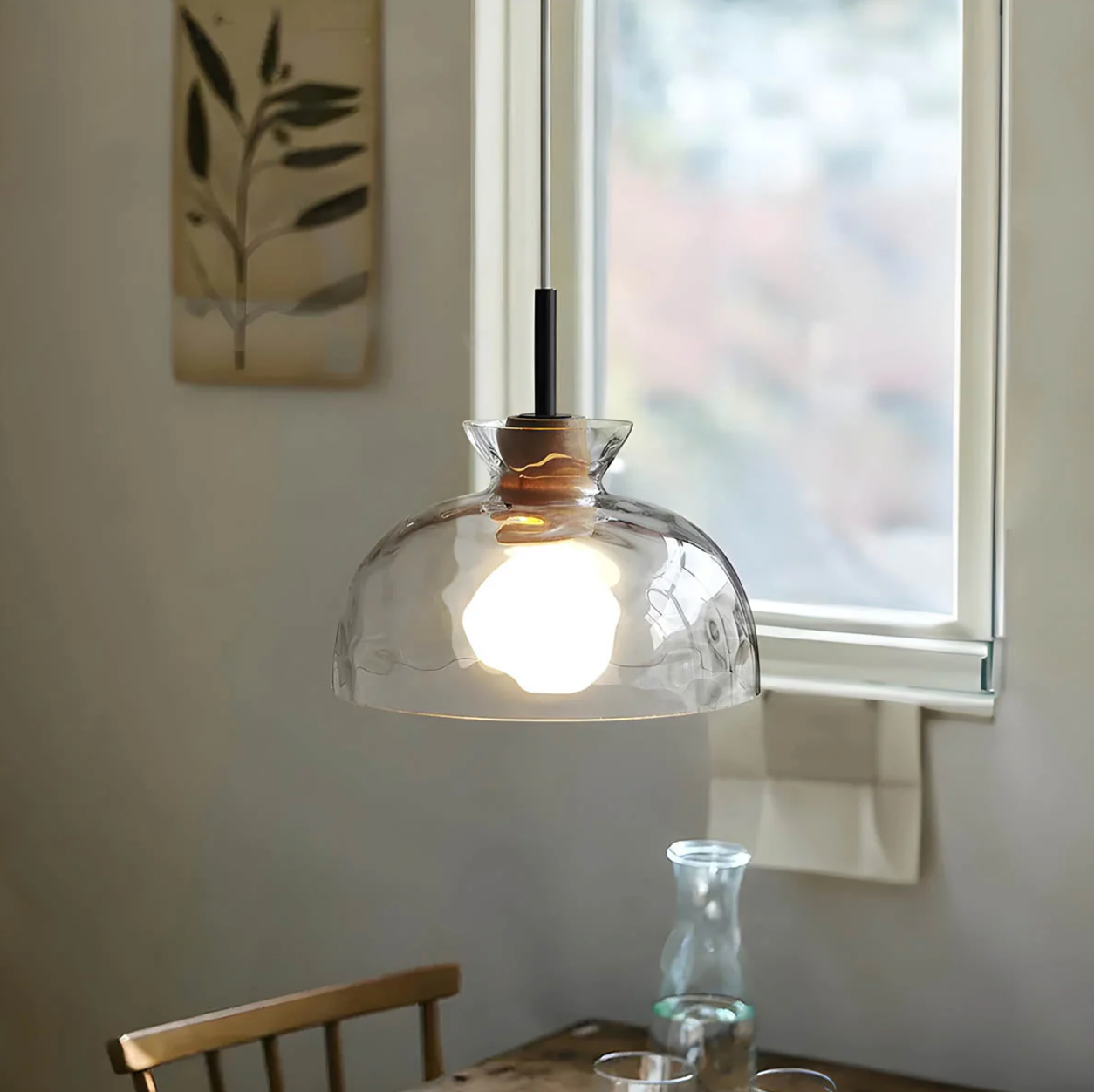 Over the table glass light 