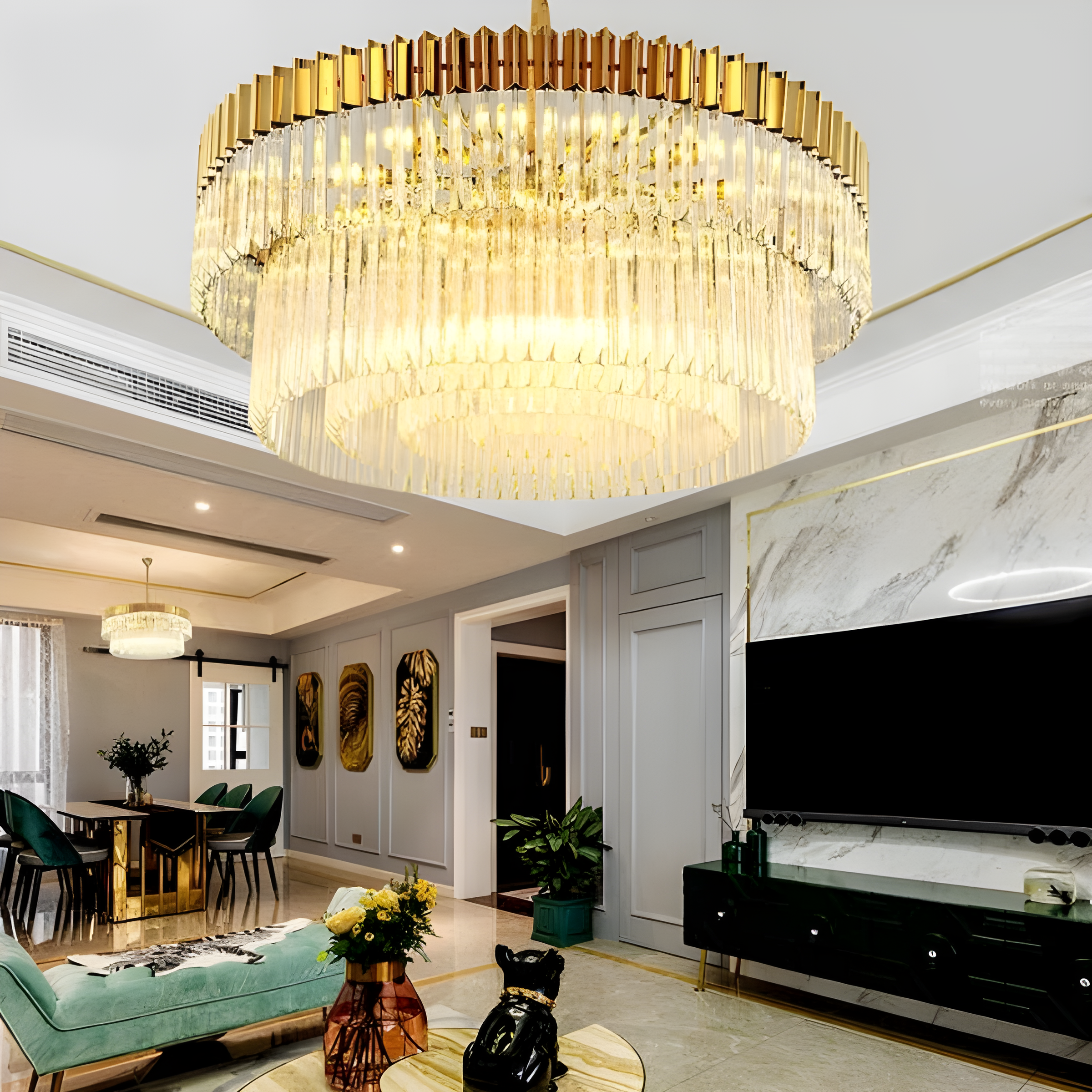 gold and Crystal Decorative Chandelier Pendant