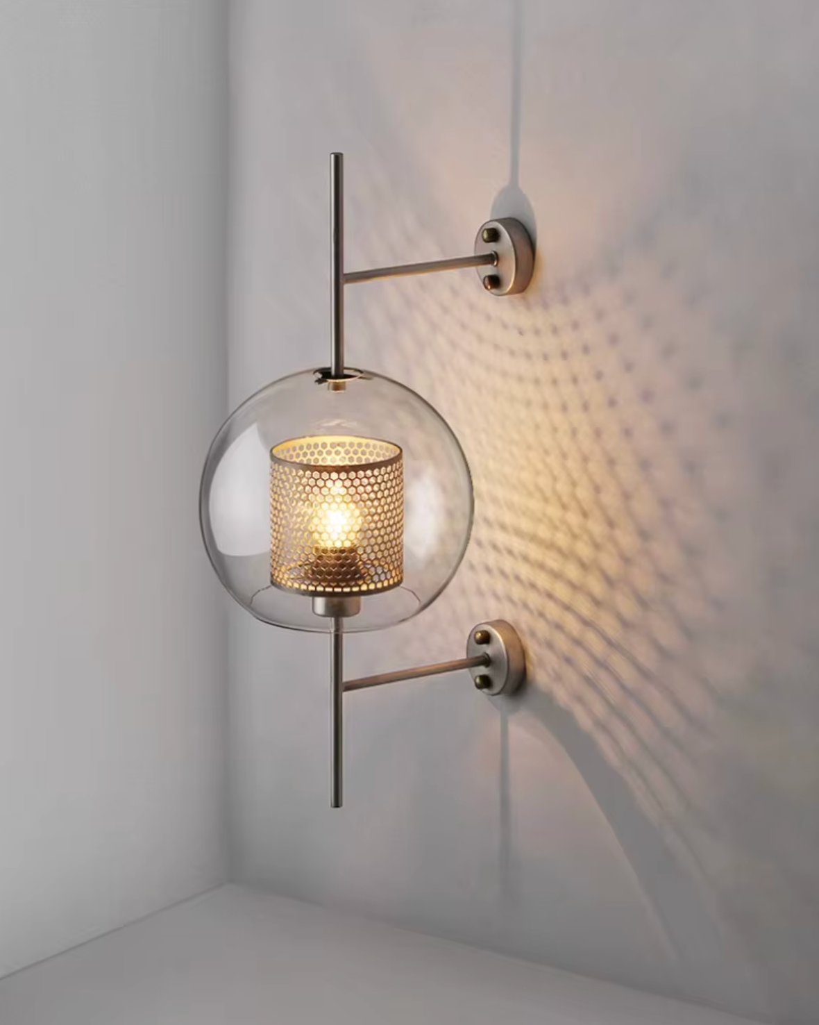 circle industrial brass wall light