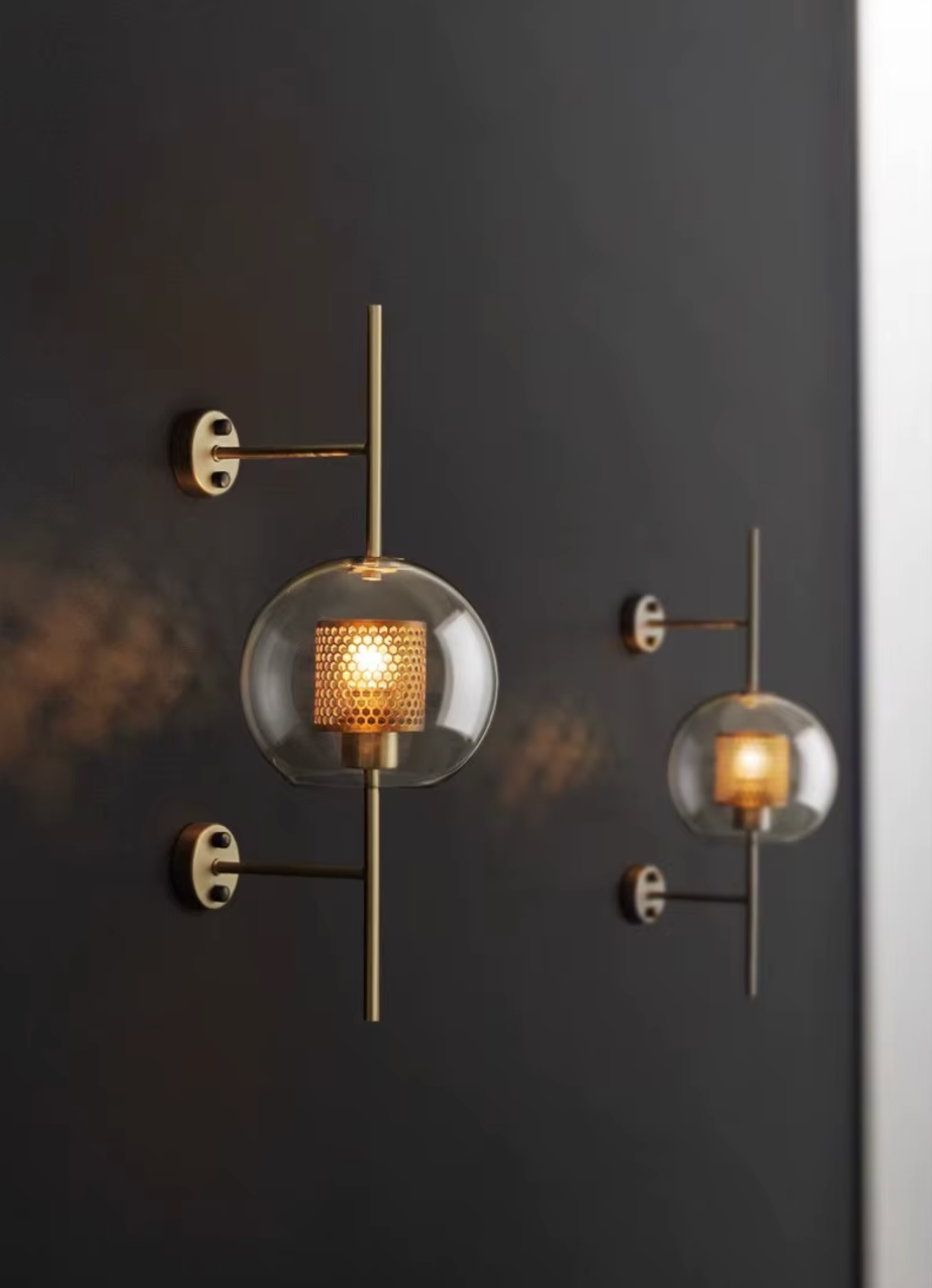 pair of industrial wall lights