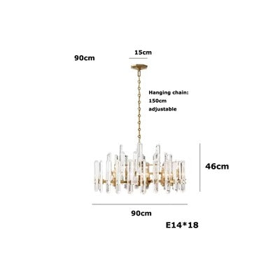 Industrial Crystal Circular Chandelier
