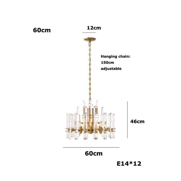 Industrial Crystal Circular Chandelier
