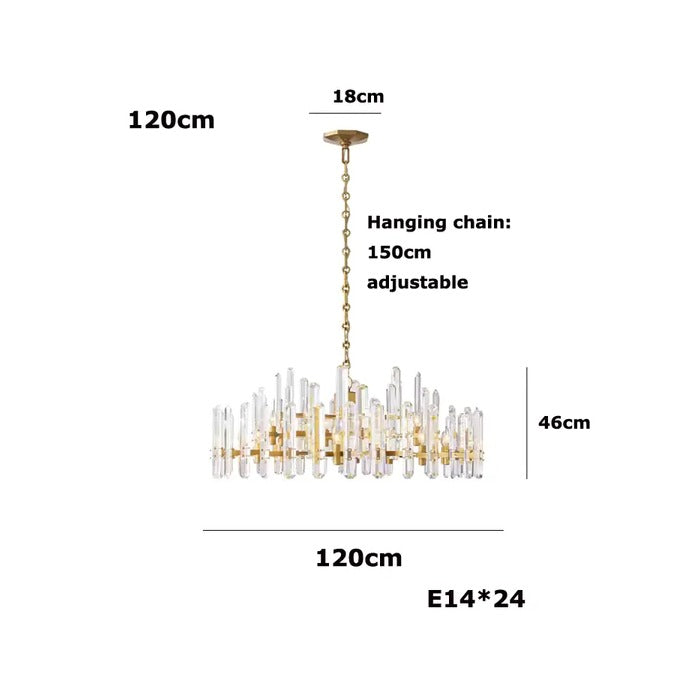 Industrial Crystal Circular Chandelier